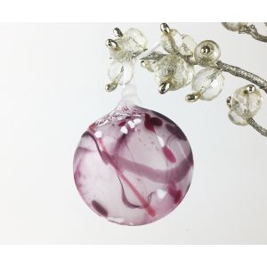 Frosted Art Glass Bauble - White, Gold Ruby and Burgundy